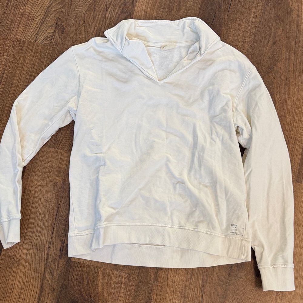 Onia French Dyed Cotton Cream Long Sleeve Top Men’s
